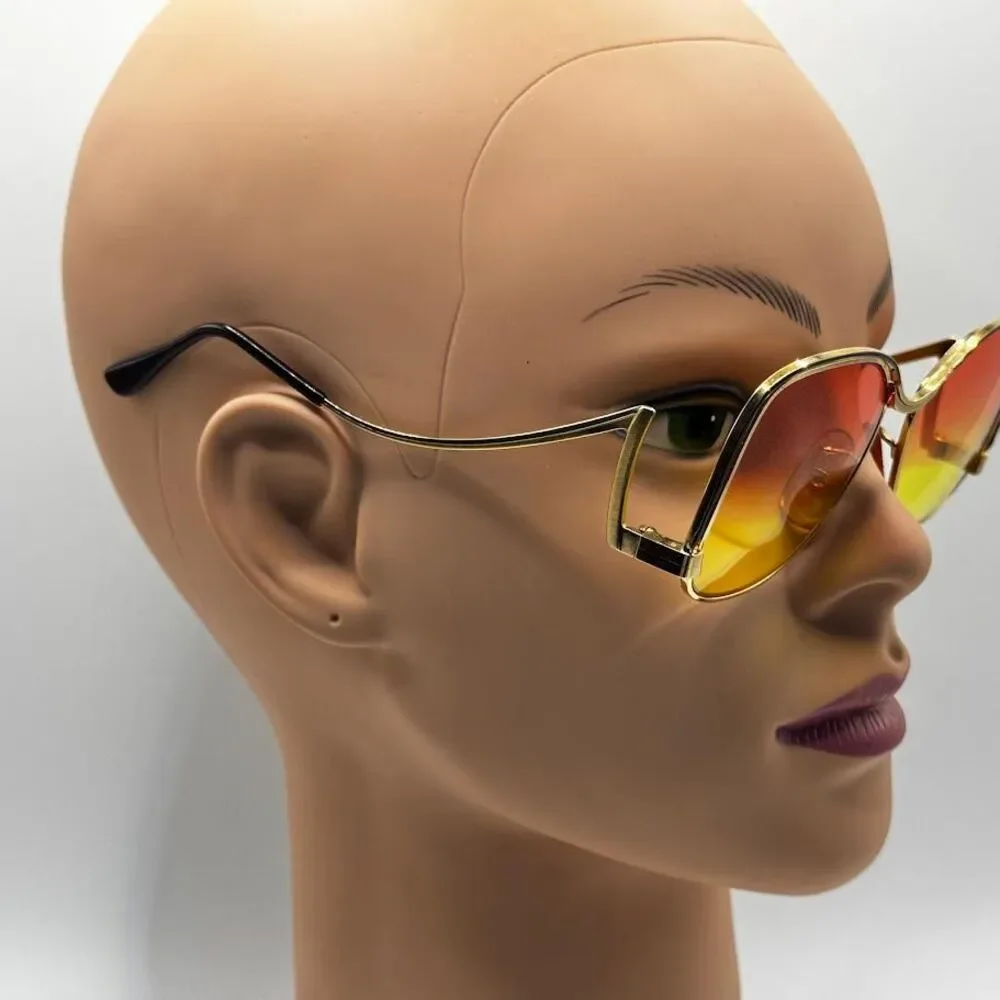 Vintage NOS Drop Temple Dramatic Eyeglass Frames with New Non-RX Lenses | Retro